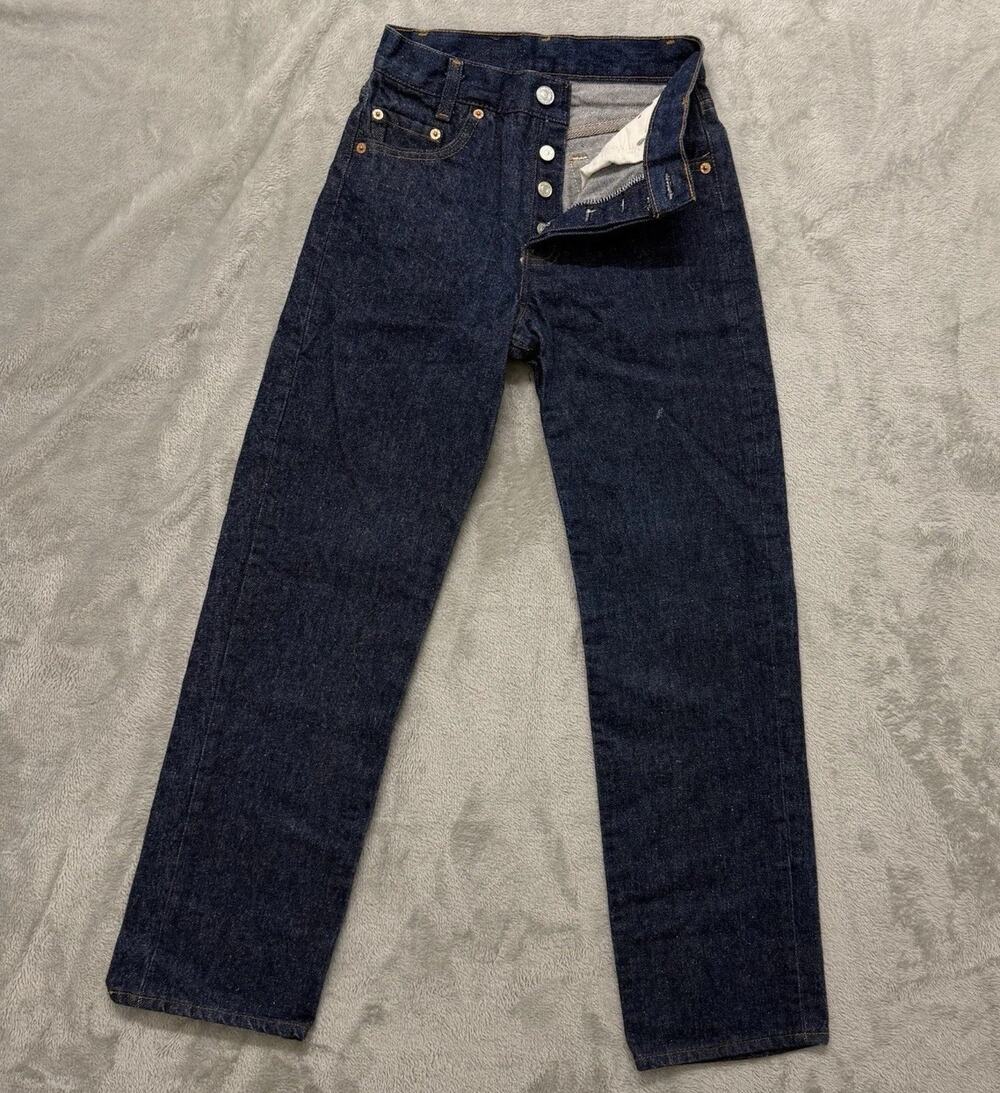 Vtg 1983 Levis 701 Jeans 26x30 (Fits 24x27.5) Blue Straight Student Fit Made USA